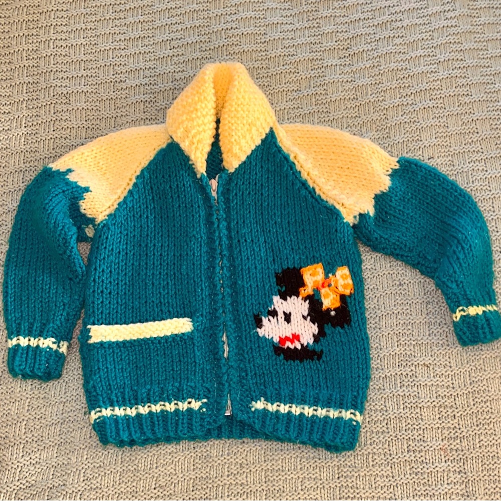 Minnie Mouse hand knitted toddler cardigan